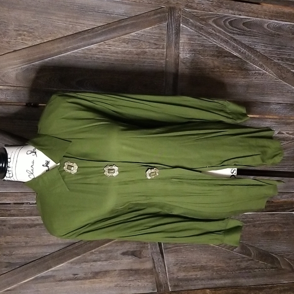Vintage Tops - Vintage Koala International Clothing Company-Tunic Button Down Blouse